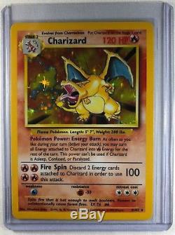 Charizard 4/102 Holo Rare Unlimited Carte Pokemon Originale Base Près De Mint