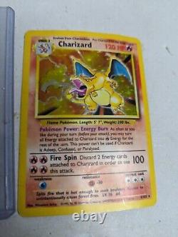 Charizard Base Set 4/102 Holo Rare Illimité Shadow Pokémon TCG Très Abîmé