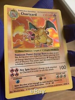 Charizard De Base Shadowless 4/102 Rare Lp Holo Carte Pokemon