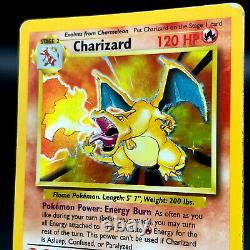 Charizard Holo Base Set 4/102 Wotc Carte Pokémon Rare Joué