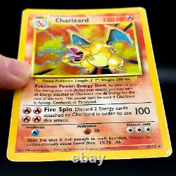 Charizard Holo Base Set 4/102 Wotc Carte Pokémon Rare Joué