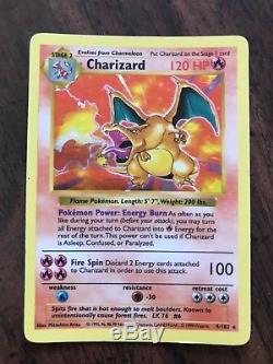 Charizard Holo Première Édition De La Carte Pokemon Shadowless Carte D'erreur Rare 4/102