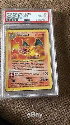 Charizard Holo Rare 1999 Wotc Pokemon Card 4/102 Ensemble De Base Psa 4