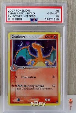 Charizard Holo Rare 2007 Carte Pokémon 6/108 Ex Power Keepers Set Psa 10 Gem Mint