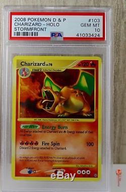 Charizard Holo Secret Rare Pokemon Card 103/100 Ensemble Stormfront Psa 10 Gem Mint
