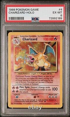 Charizard Psa 6 Pokémon De Base 4/102 Holo Rare 1999 Wotc