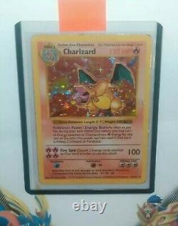 Charizard Sans Ombre 4/102 Ensemble De Base Holo Rare Pokemon Card Mp