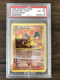 Charizard Shadowless De Base Holo Carte Pokemon Psa 8 Rare 4/102