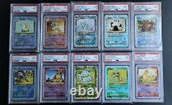 Collection Pokémon Legendaire Complète Inverser Holo Psa 9 / 10 Cartes