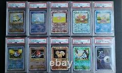 Collection Pokémon Legendaire Complète Inverser Holo Psa 9 / 10 Cartes