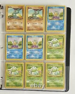 Collection rare de cartes Pokémon Vtg Lot de 180 cartes avec Holos / Rev Holos & Binder