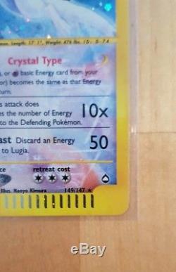 Crystal Lugia Holo Carte Pokemom Aquapolis Secret Rare 149/147 Neuf Etat Neuf Psa