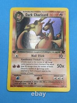 Dark Charizard Pokemon Card Wotc 1ère Édition Team Rocket 4/82 Holo Nm
