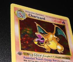 Ensemble De Base Charizard 4/102 Shadowless 1ère Édition Holo Rare Pokemon Card Played