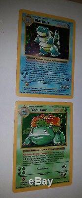 Ensemble De Base De Venusaur Sans Ombres Et Blastoise Sans Ombres Cartes Pokemon Holo Très Rares