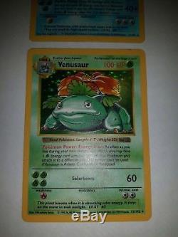 Ensemble De Base De Venusaur Sans Ombres Et Blastoise Sans Ombres Cartes Pokemon Holo Très Rares