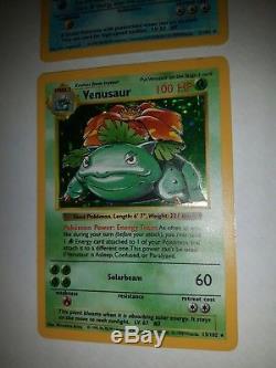 Ensemble De Base De Venusaur Sans Ombres Et Blastoise Sans Ombres Cartes Pokemon Holo Très Rares