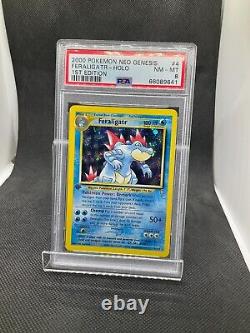 Feraligatr 4/111 1ère Édition Psa 8 Près De Mint+ 2000 Neo Genesis Pokemon Card Holo