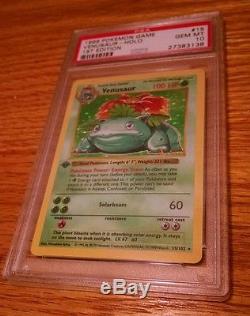 Gem Mint 10 Ensemble De Base Pour La 1ère Édition Venusaur Holo Rare 15/102 Pokémon Card