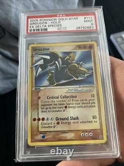Gold Star Groudon 111/113 Pokemon Card Ex Delta Espèce Holo Rare Psa 9 Menthe