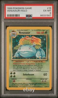Jeu Pokemon 1999 Venusaur Holo #15 PSA 6 EX-MT