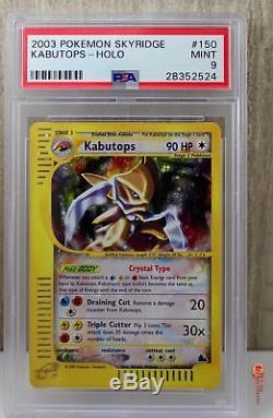 Kabutops Holo Secret Rare Cristal Pokemon Carte 150/144 Skyridge Set Psa 9 Mint