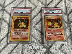 LOT DE POKEMON NOTÉ PSA ? Incluant 2 Cartes Rares Holo Charizard de Base Vintage