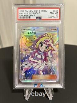 La carte Lillie's Full Force PSA 10 SR 068/049 de l'extension sm11b Dream League en japonais Pokemon