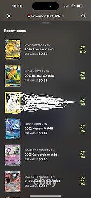 Lot de 124 cartes Pokémon ULTRA RARE PROMO VMAX EX GX V principalement en excellent état ou meilleur