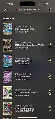 Lot de 124 cartes Pokémon ULTRA RARE PROMO VMAX EX GX V principalement en excellent état ou meilleur