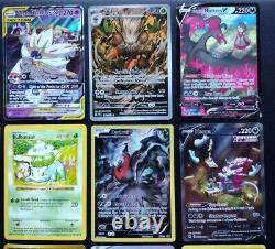 Lot de 21 cartes Pokemon TCG mélangeant des cartes vintage et modernes - État indiqué pour chaque carte