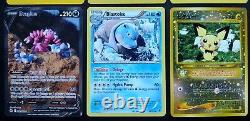 Lot de 21 cartes Pokemon TCG mélangeant des cartes vintage et modernes - État indiqué pour chaque carte