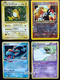 Lot de 21 cartes Pokemon TCG mélangeant des cartes vintage et modernes - État indiqué pour chaque carte