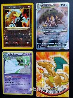 Lot de 21 cartes Pokemon TCG mélangeant des cartes vintage et modernes - État indiqué pour chaque carte