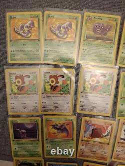 Lot de cartes Pokémon 1ère Édition WotC Anglais 64 Cartes Communes Peu Communes Rares LP-HP LIRE