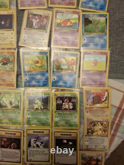 Lot de cartes Pokémon 1ère Édition WotC Anglais 64 Cartes Communes Peu Communes Rares LP-HP LIRE