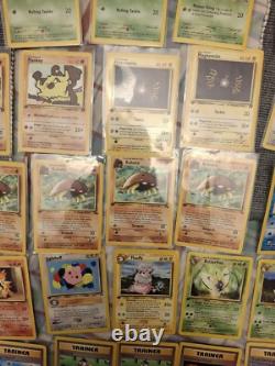 Lot de cartes Pokémon 1ère Édition WotC Anglais 64 Cartes Communes Peu Communes Rares LP-HP LIRE