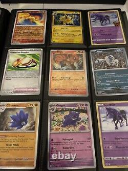 Lot de cartes Pokemon en vrac, avec des cas de cartes Holo rares et un classeur inclus