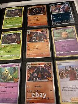 Lot de cartes Pokemon en vrac, avec des cas de cartes Holo rares et un classeur inclus