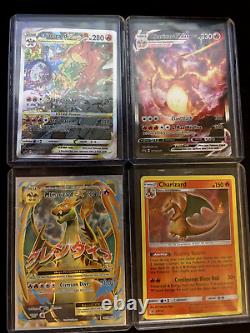 Lot de cartes Pokémon quatre cartes ultra rares Charizard EX VMAX VSTAR Promo SWSH SM XY