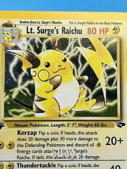 Lt. Surge's Raichu Pokemon Card Wotc 1ère Édition Gym Heroes 11/132 Nm