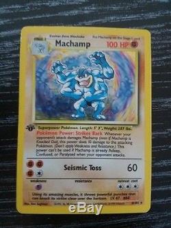 Machamp 8/102 Rare Holo Base Set 1ère Édition Pokemon Ccg Card Mint Condition