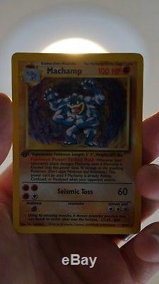 Machamp, Near Mint Rare 1995 Holo 1ère Édition, 8/102, Pokemon Card
