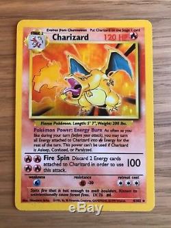 Menthe! Charizard (4/102) Ensemble De Base Holo Pokemon Card. Rare! Rapide P & P