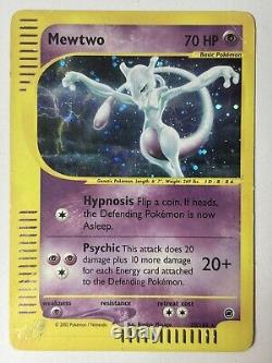 Mewtwo 20/165 Expédition Holo Rare Carte Pokémon TCG Vintage WotC eSeries Swirl