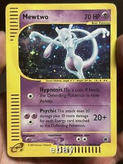 Mewtwo 20/165 Expédition Holo Rare Carte Pokémon TCG Vintage WotC eSeries Swirl