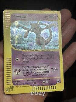 Mewtwo 20/165 Expédition Holo Rare Carte Pokémon TCG Vintage WotC eSeries Swirl