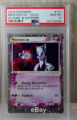 Mewtwo Ex Rare Holo Carte Pokémon Rubis Et Saphir 101/109 Set Psa 10 Gem Mint