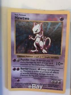 Mewtwo Holo Pokemon Carte Brillant Rare Original 10/102 Étoile 60 Ch Très Bon État