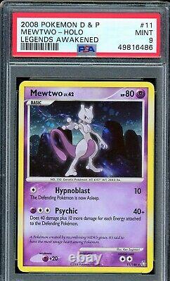 Mewtwo Holo Rare 2008 Carte Pokémon 11/146 Légendes Éveillé Set Psa 9 Mint